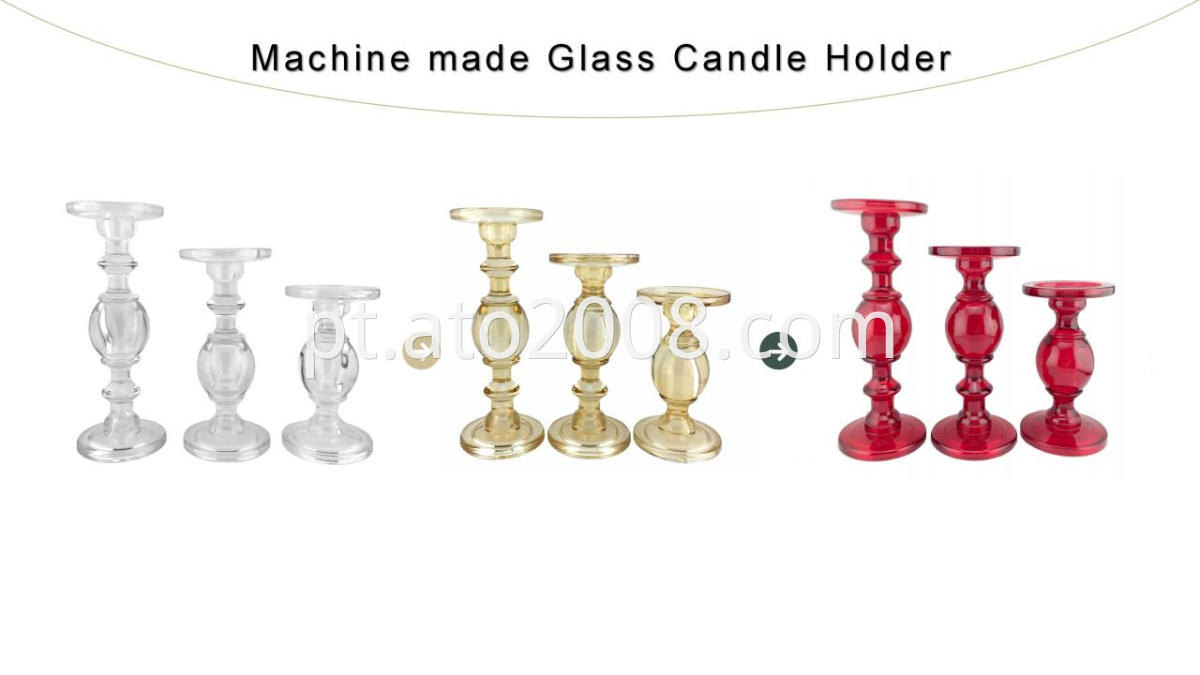 Machine Made Glass Candle Holder 01